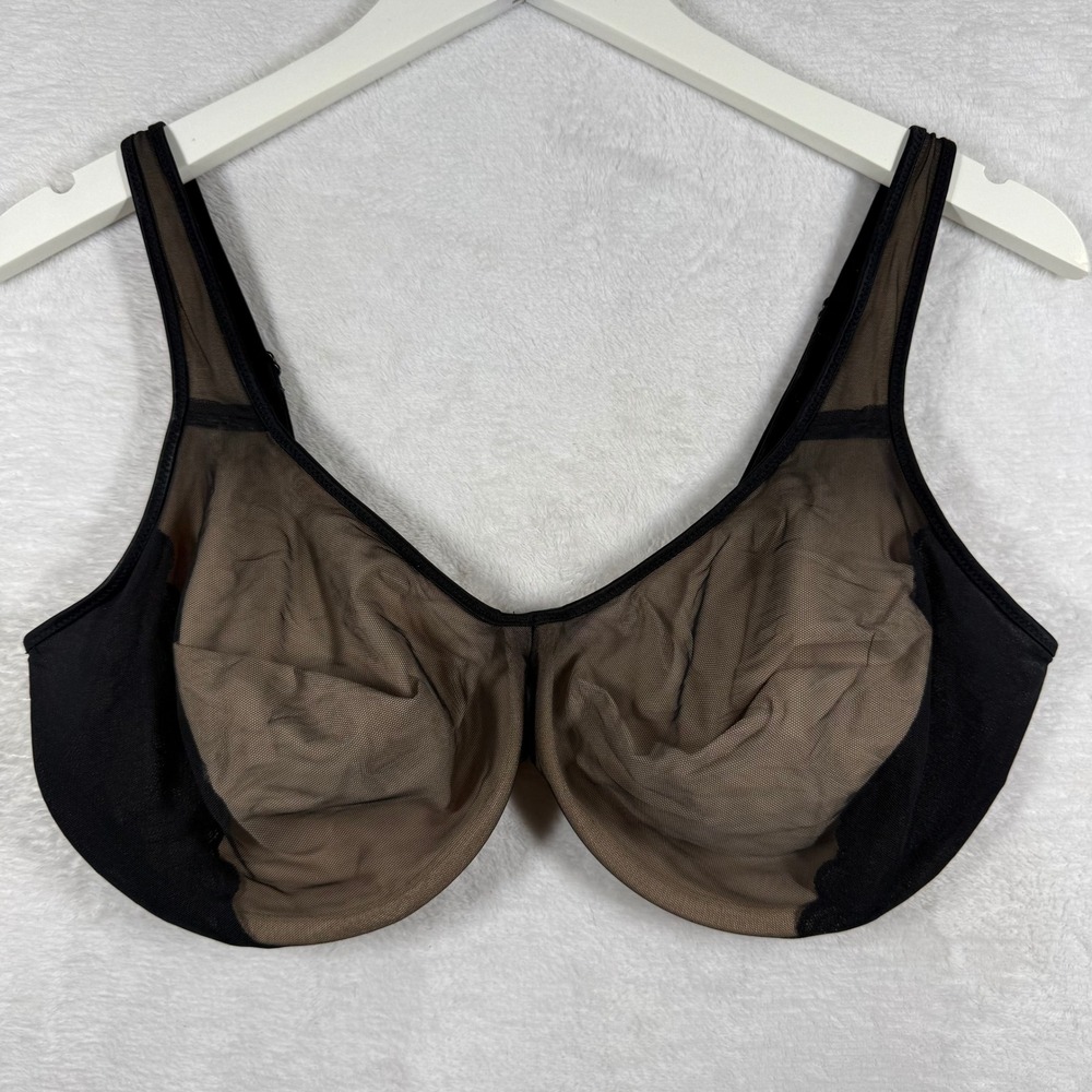 Self Expressions by Maidenform Black Nude Mesh Unlined Underwire Bra 40DD 7991‎